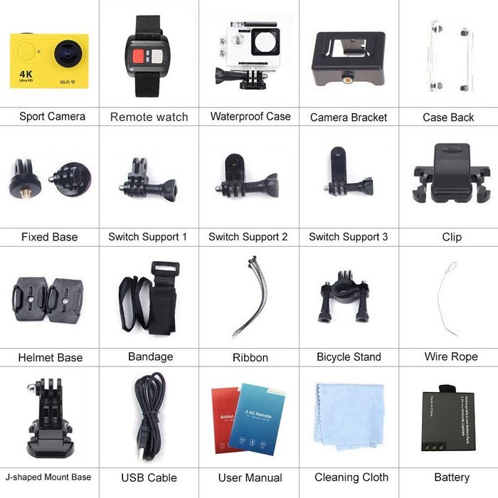 Andoer&reg; Sports Action Camera DV 2.0" LCD 4K(3840*2160) 15fps 1080P 60fps Full HD Wifi APP 30M Waterproof 12MP... N6