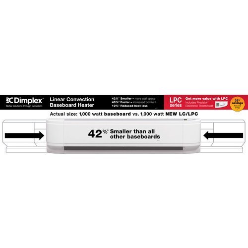 Dimplex LC351231 35" 1250 Watt 240/208 Volt Baseboard Heater from the LC Series, White