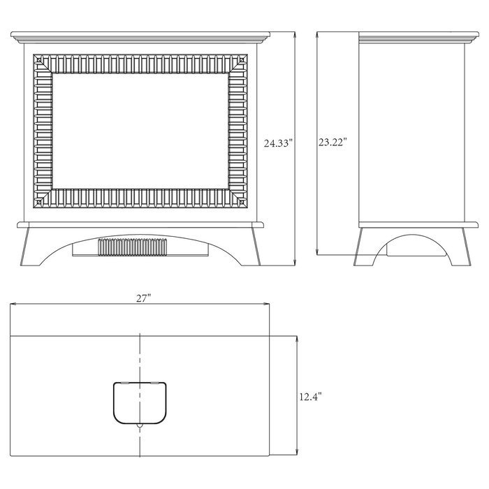 AKDY 27" Modern Freestanding Portable 2 Setting Tempered Glass 5200 BTU 1500W Adjustable Electric Heater Fireplace... N7