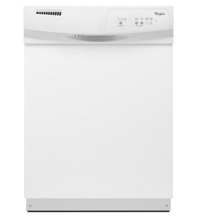 WHIRLPOOL DISHWASHERS 293414 Tall Tub Built-In Dishwasher With Front Controls, 3 Cycles / 2 Options, 24", White