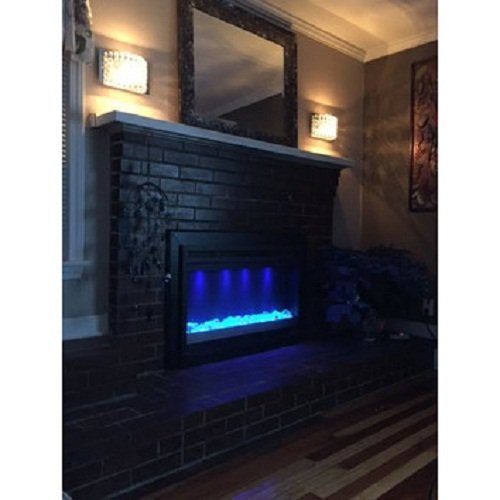 New Christmas Gift 36" Wall Fireplace 4,400 BTU Heater Electric Adjustable 120 Volt, Glass Remote LED Sidelight...
