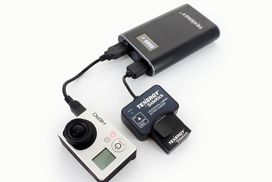 Tenergy SideKick4 Combo: External 5200mah powerbank compact USB port adapter and 1 Lipo battery for GoPro HD HERO3... N2