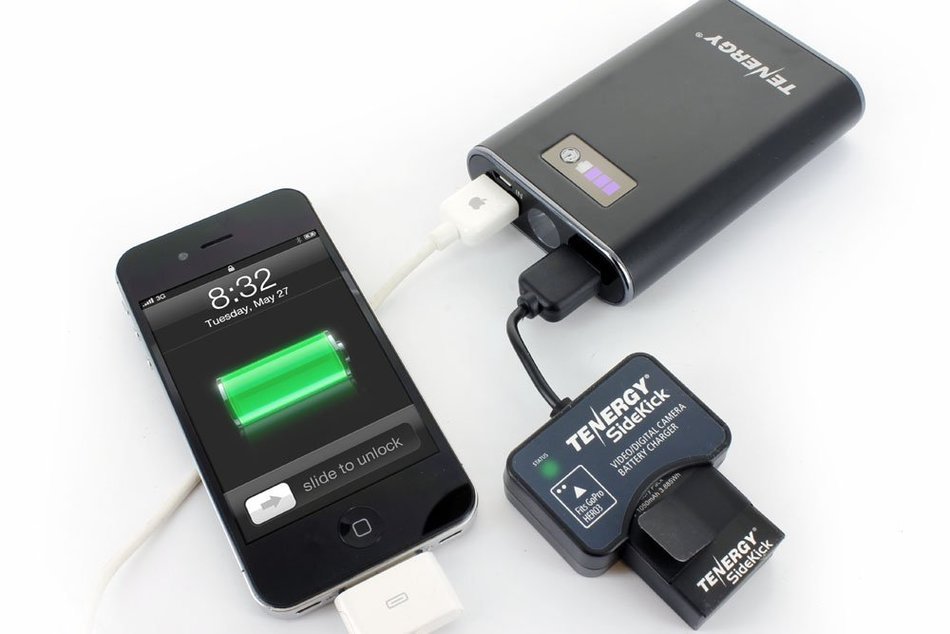 Tenergy SideKick4 Combo: External 5200mah powerbank compact USB port adapter and 1 Lipo battery for GoPro HD HERO3... N4