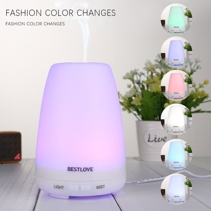 BESTLOVE Aromatherapy Essential Oil Diffuser, 100ml Portable Ultrasonic Cool Mist Aroma Humidifier, 2 Mist Modes... N2