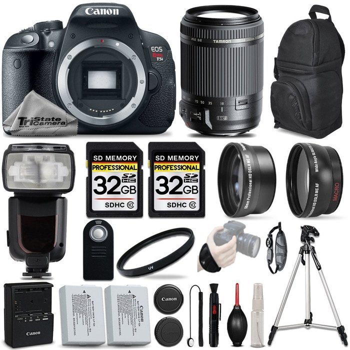 Canon EOS Rebel T5i DSLR 18 MP Camera + Tamron 18-200mm Lens + 0.43X Wide Angle Lens + 2.2X Telephoto Lens + UV... N3