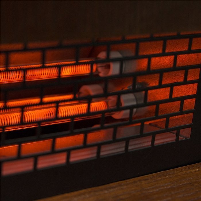 Ainfox 1500W Wood Cabinet Heater Portable Fireplace with Movable Wheels Remote Control N4