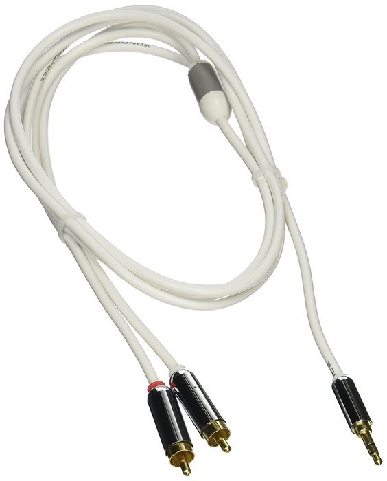 Monoprice 109301 10-Feet Stereo Male to RCA Stereo Male Gold Plated Cable for Mobile, White N2