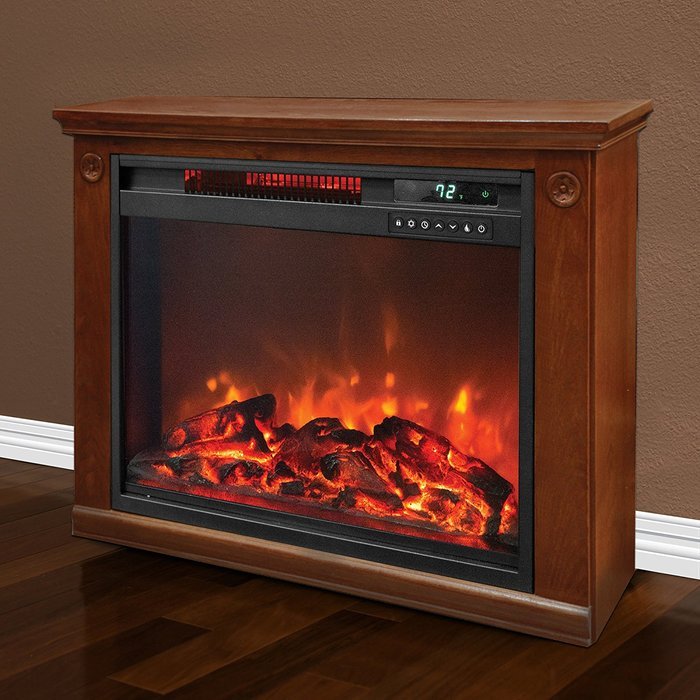 Lifesmart 3 Element Quartz Infrared Electric Portable Fireplace Space Heater N2