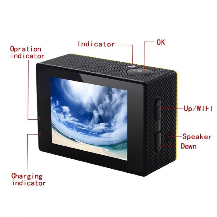 SHZONS 30M Underwater Action Sports Camcorder Camera WIFI 1080P Ultra HD 4K 24FPS Waterproof Digital Video Recorder... N19