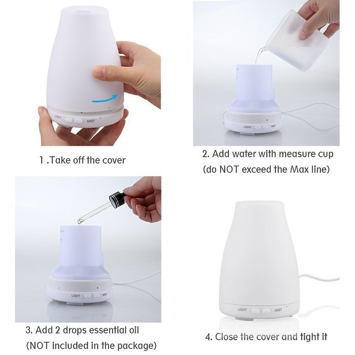 Ledsniper@Aromatherapy Essential Oil Diffuser Portable Ultrasonic Diffusers with Color LED Lights Changing and...