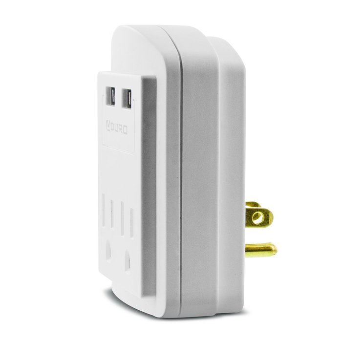 Aduro&reg; SURGE Travel Size Power Portable Mini 300 Joules Protector Multi Port Charging Station Hub with 2 Outlets... N9