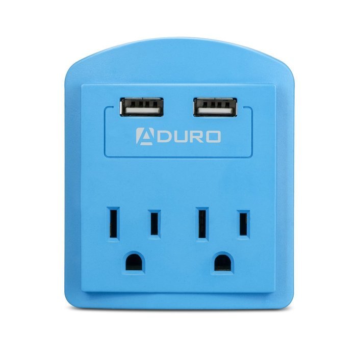 Aduro&reg; SURGE Travel Size Power Portable Mini 300 Joules Protector Multi Port Charging Station Hub with 2 Outlets... N12