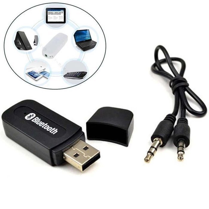 Chinatera 3.5mm Stereo Audio Music Speaker Receiver Adapter Dongle USB Bluetooth Wireless N4