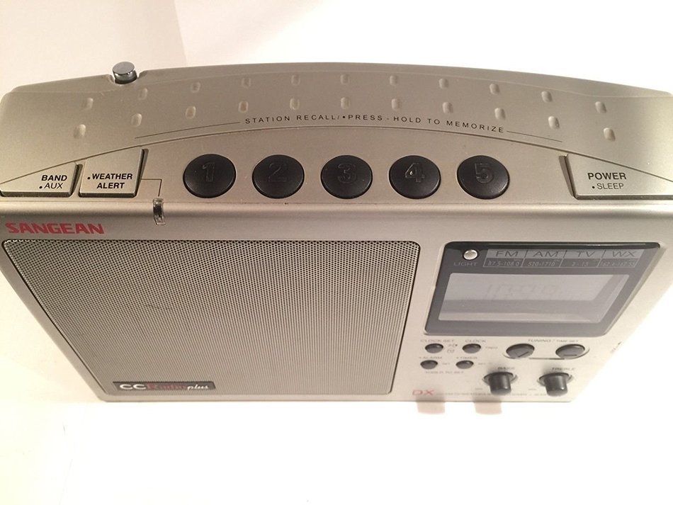SANGEAN CC Radio Plus DX AM FM TV Weather Band Silver Receiver Tuner w Cord N6