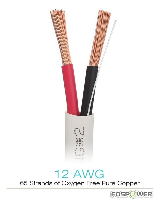 FosPower CL2 Rated 14AWG 2-Conductor In-Wall Speaker Wire (100 Feet) Oxygen-Free Pure Copper - UL Listed for In-Wall... N17
