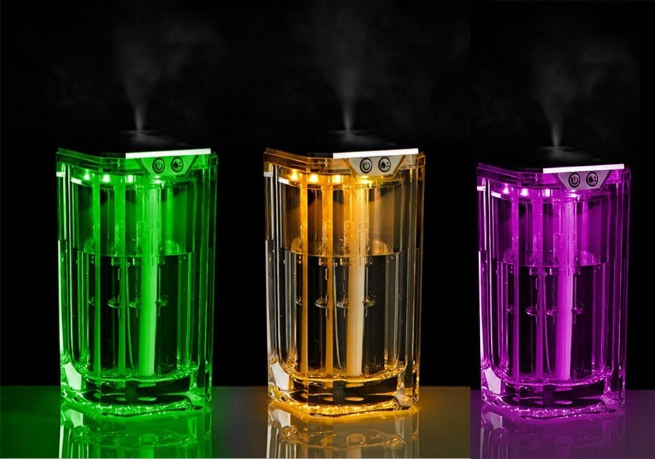 Jhua 120ml Mini USB Crystal 7 Color LED Lights Humidifier Air Diffuser Ultrasonic Cool Mist Portable Aroma Humidifier...