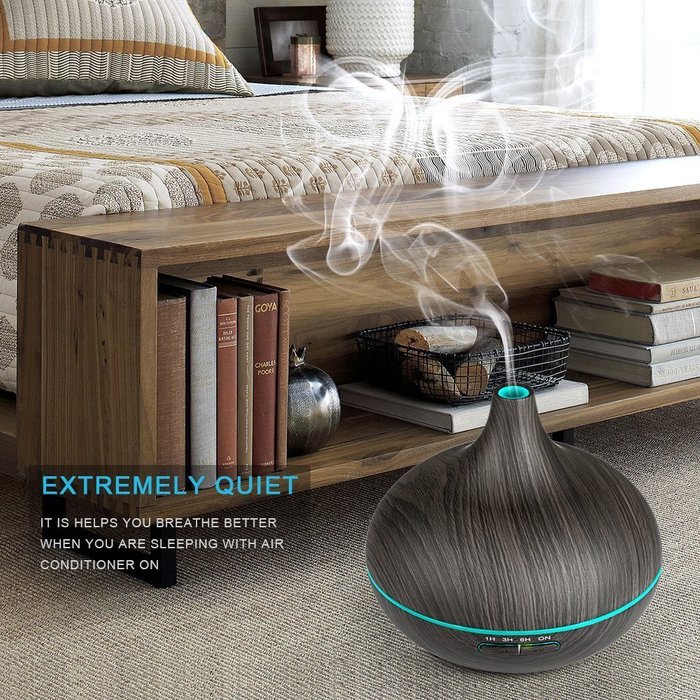 REIDEA Aroma Diffuser 300ml, Quiet Cool Mist Humidifier with 7 Colors LED and Waterless Auto Shut-off for Study...