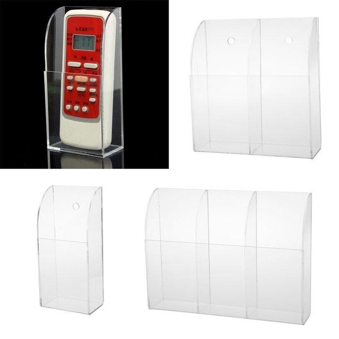1 Grid TV Air Conditioner Remote Control Holder Case Wall Mount Storage Box N5