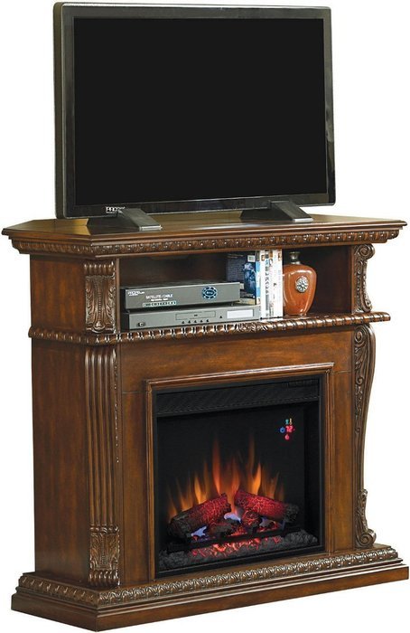 ClassicFlame Corinth Wall or Corner Infrared Electric Fireplace Media Center in Burnished Walnut - 23DE1447-W502