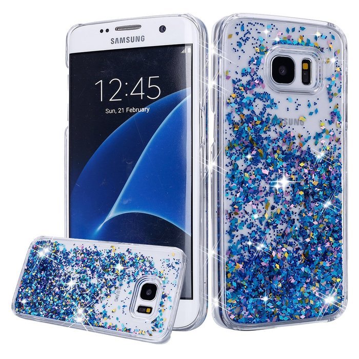Galaxy S7 Edge Case,Galaxy S7 Edge Liquid Cover,PHEZEN Christmas Tree Santa Claus Design Cool Quicksand Moving...