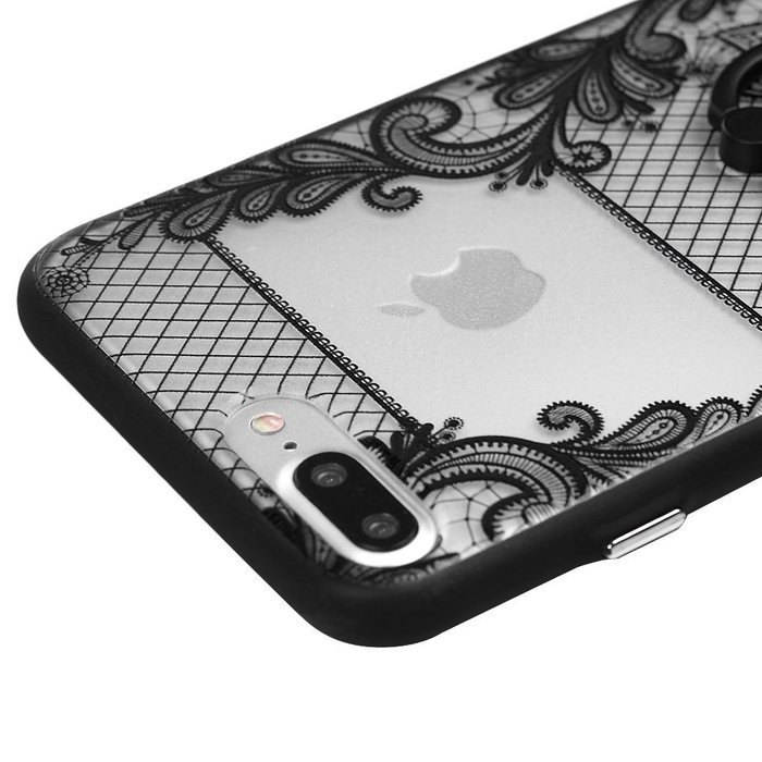 iPhone 7 Plus Case (5.5 inch) - 360 Degree Rotating Ring Holder Kickstand Shockproof Soft TPU Skin Bumper Frame...