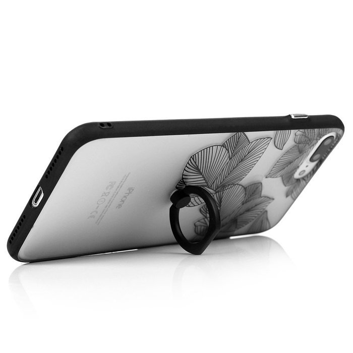 iPhone 7 Plus Case (5.5 inch) - 360 Degree Rotating Ring Holder Kickstand Shockproof Soft TPU Skin Bumper Frame... N3