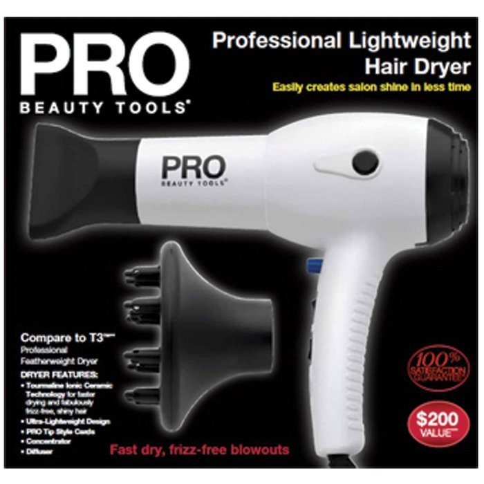 Pro Beauty Tools Pbdr5885 Professional Lightweight Hair Dryer N3