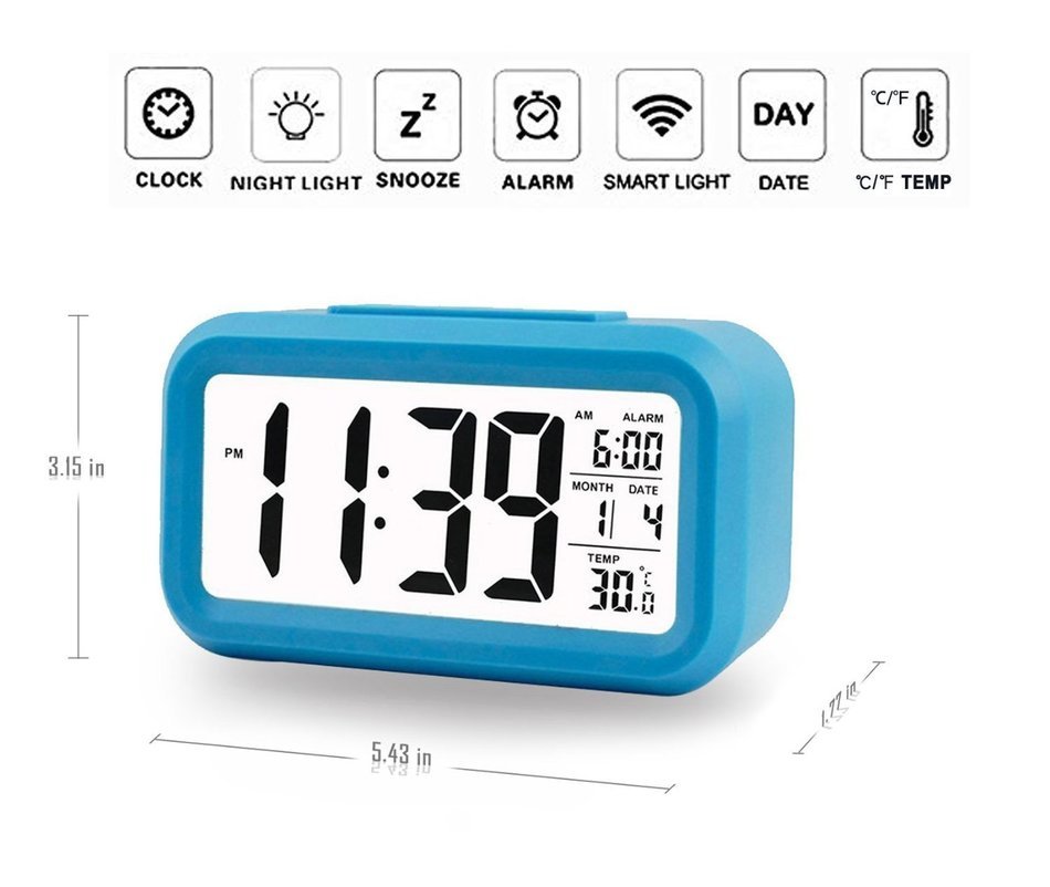 Digital Clock Morning Clock Low Light Sensor Technology Light On