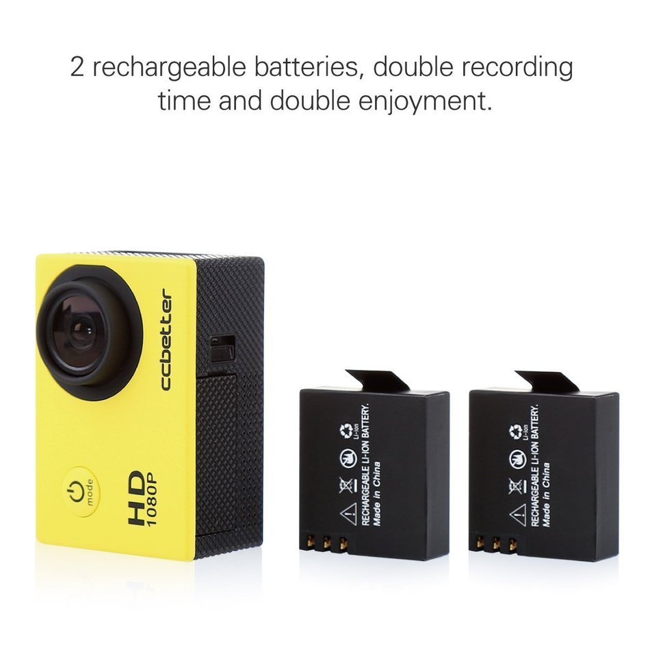 Blusmart Pro 710 12mp Sports Action Camera 120 Degree Waterproof Diving Video DVR with 2 Batteries and Free Accessories... N5