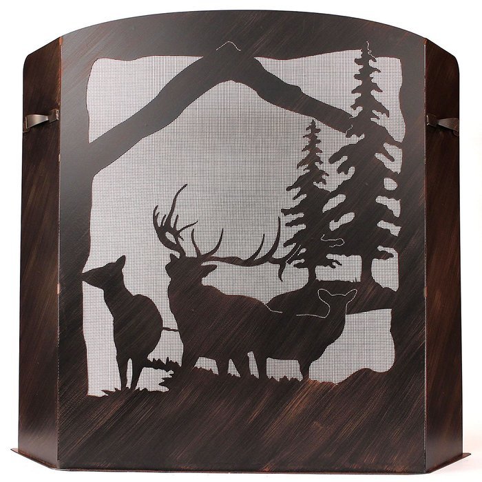 Small Elk Scene Fire Place Screen