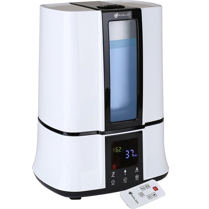 Avalon Ultrasonic Warm/Cool Mist Germ Free Digital Humidifier with Remote, Black N4