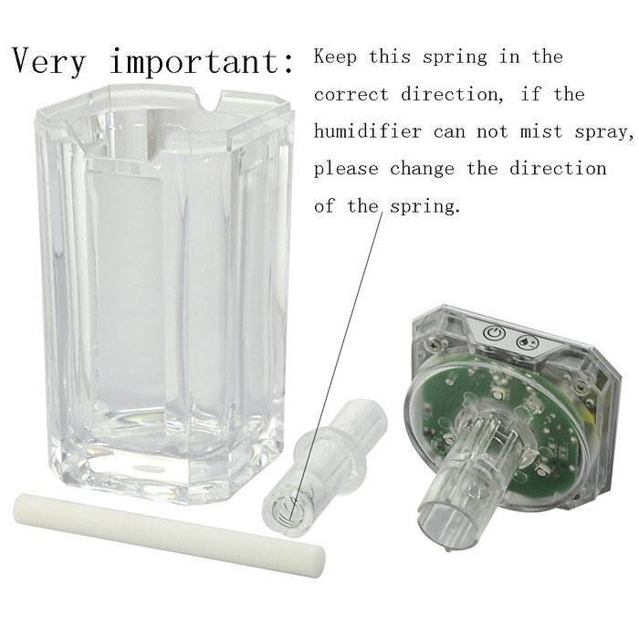 Jhua 120ml Mini USB Crystal 7 Color LED Lights Humidifier Air Diffuser Ultrasonic Cool Mist Portable Aroma Humidifier... N2