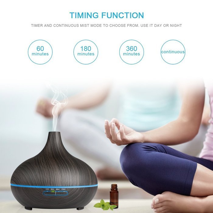 REIDEA Aroma Diffuser 300ml, Quiet Cool Mist Humidifier with 7 Colors LED and Waterless Auto Shut-off for Study... N4