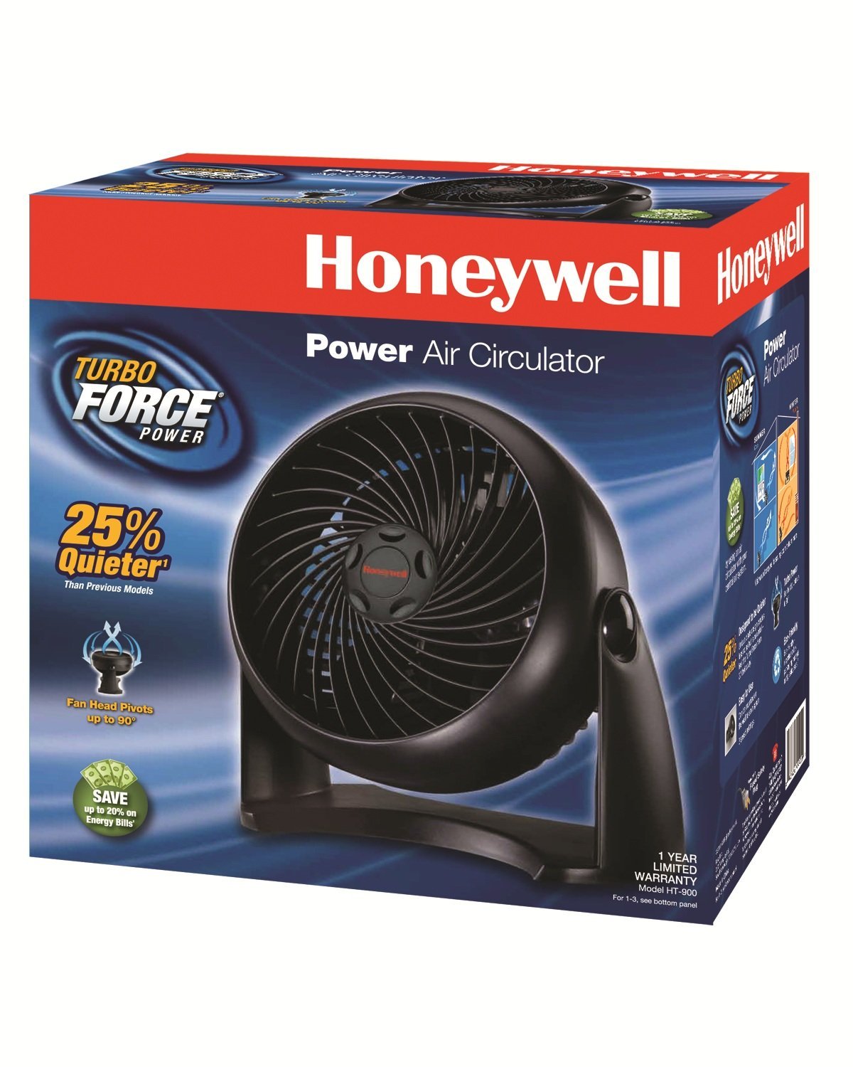 Honeywell HT-900 TurboForce Air Circulator Fan, Black N2 Free Image ...