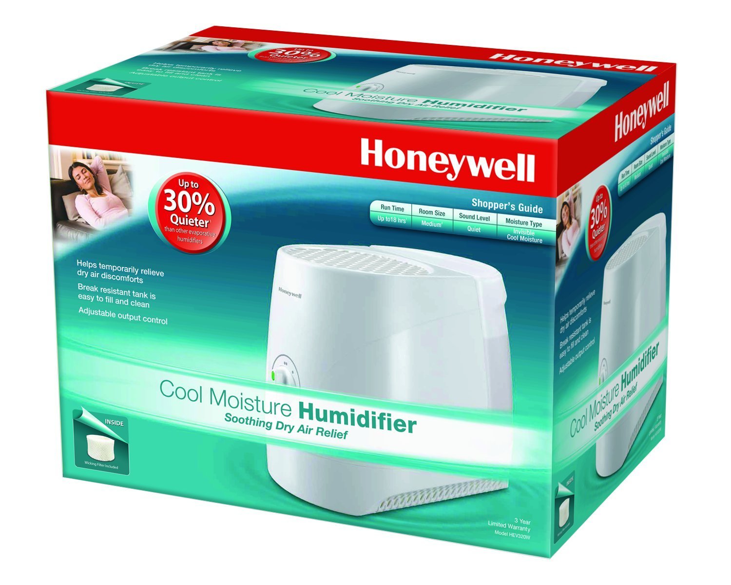 Honeywell HEV320B Cool Moisture Humidifier, Black N2 free image download