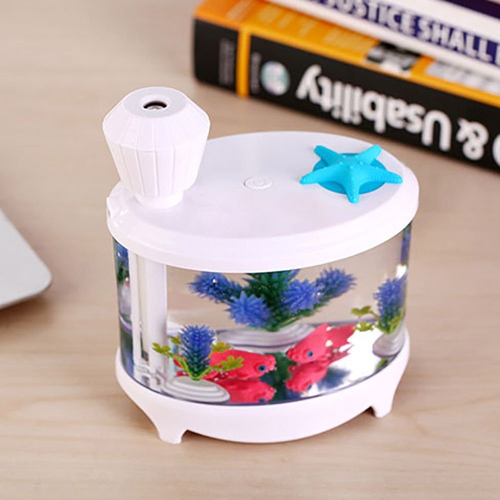 VANKER Portable Fish Tank USB LED Light Humidifier Air Purifier ...