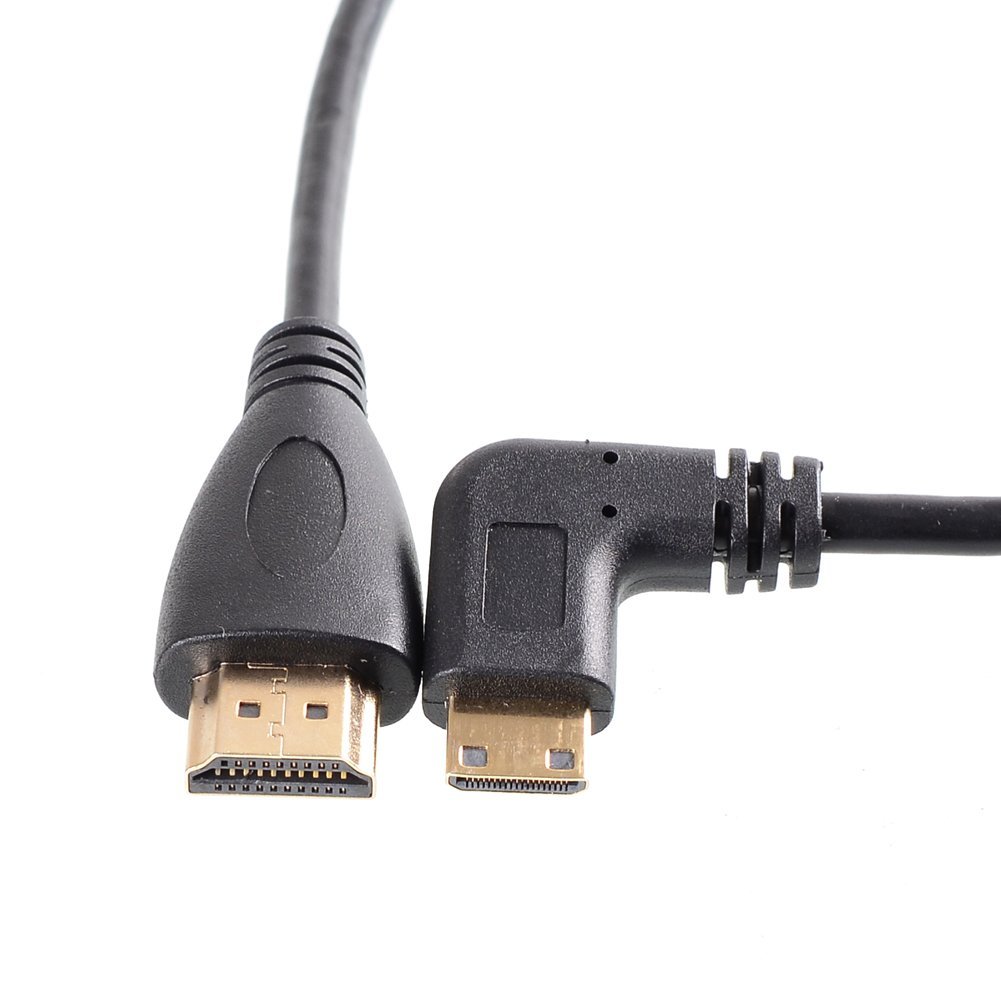 Smays Left Angle HD Mini HDMI to HDMI Cable for Camera, Flat DV, DC ...