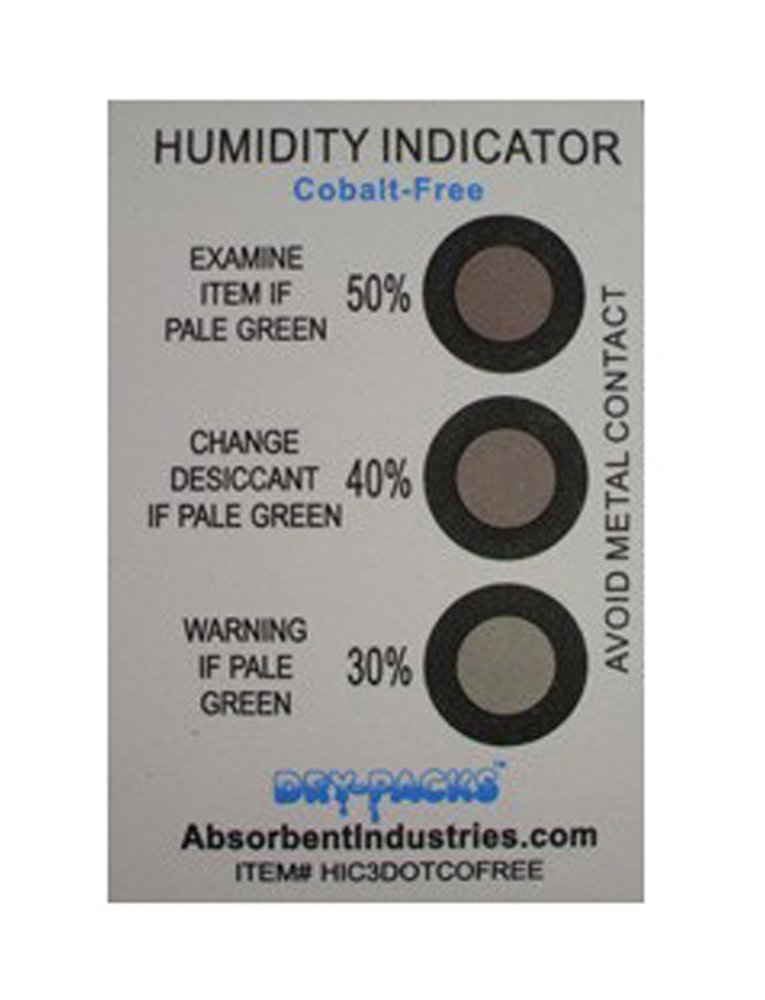 Cobalt Free Humidity Indicator Card, 3 Dot, Pack of 10 free image download