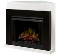 Dimplex Ebony Covertable Corner Electric Fireplace Black/White