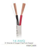 FosPower CL2 Rated 14AWG 2-Conductor In-Wall Speaker Wire (100 Feet) Oxygen-Free Pure Copper - UL Listed for In-Wall... N21