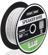FosPower CL2 Rated 14AWG 2-Conductor In-Wall Speaker Wire (100 Feet) Oxygen-Free Pure Copper - UL Listed for In-Wall... N23