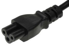 SF Cable Universal 1 feet 3-Slot Notebook AC Power Cord IEC320 C5 to NEMA 5-15P N5