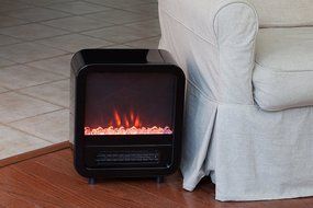 Fire Sense 61449 Skyline Electric Fireplace Stove, Silver N4