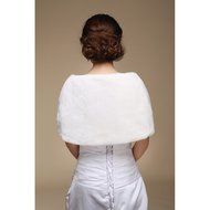 KAKA(TM) Gorgeous Winter Bridal Wedding Dress Wrap Artificial Plush Shawl-Red N5