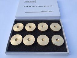 Solid Spikes Set of eight Large brass HiFi Speaker Spike Shoes N3