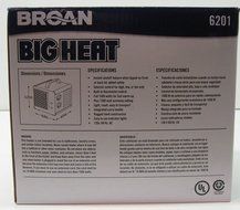 Space Heaters 6201 Broan Big Heat Cube Portable Electric Space Heater 120V 1500 Watt