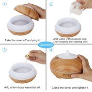 300ml Aroma Diffusers For Essential Oils, HUIRUI Cool Mist Ultrasonic Humidifier With 7 Colors Auto Change, Time...