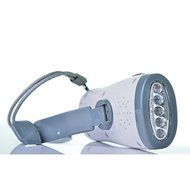 Dynamo Crank LED Flashlight AM/FM Radio w/ LCD Display &amp; Siren N7