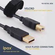 10ft USB Printer Cable+Figure 8 AC Power Cord IPAX for CANON Pixma EPSON Workforce Pro Stylus Expression Home... N7