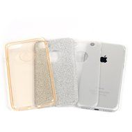 iPhone 7 Case (4.7 inch) - 3 in 1 High Protection Shockproof Soft TPU Rubber Outer Case + Shiny Sparkling PVC... N19